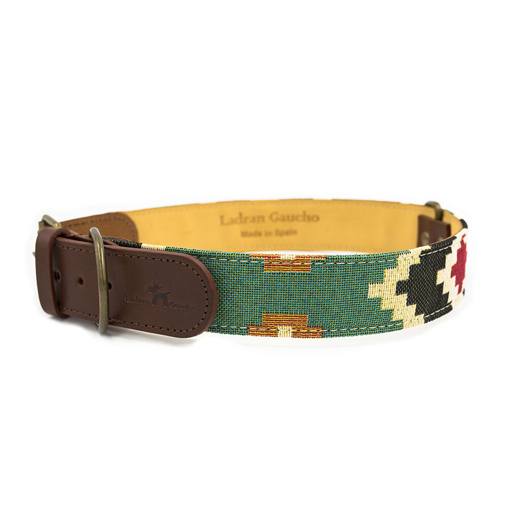 Ladran gaucho collar pluto hecho a mano verde y negro para perros, , large Imagen numero 3