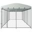vidaXL Perrera de exterior grande plateada para perros, , large indicador imagen numero 2