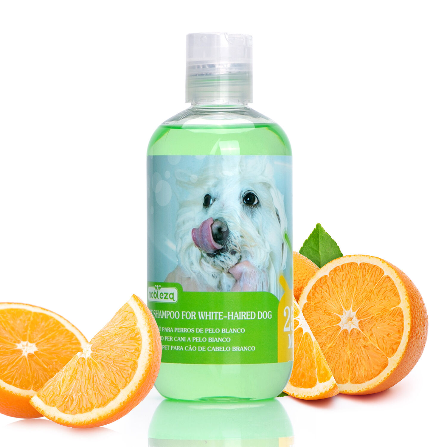Nobleza champ&uacute; para perros blancos -Eliminar las manchas sin lej&iacute;a ni per&oacute;xido, champu perros pelo blanco con Fragancia de Naranja, Champ&uacute; para bich&oacute;n, Malt&eacute;s y Samoyedo  250 ml, , large Imagen numero 1