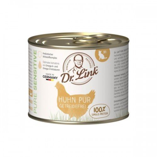 Dr. Link Pure Sensitive Huhn Pur Pollo Lata para gatos, , large Imagen numero 1