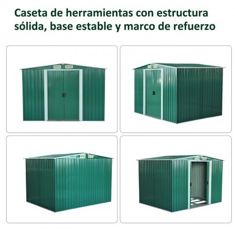 Cobertizo metálico tipo caseta color Verde, , large image number null