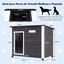 COSTWAY Caseta para Perros Exterior, Casa para Perros de Madera | con Puerta, Techo Inclinado Abatible, Puerta de PVC, Patas Elevadas, 85,5 x 56,5 x 64,5cm Mueble Perrera para Mascotas, Gris, , large indicador imagen numero 5