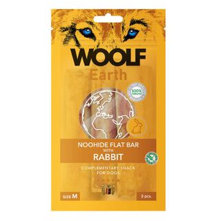 Woolf Earth Noohide M Barrita Plana Con Conejo para perros