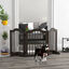 PawHut Barrera de Seguridad para Perros Pequeños Plegable Barrera para Perros en Casa de 3 Paneles con Patas Anchos para Escaleras Pasillos 154,5x29,5x61 cm Café, , large indicador imagen numero 2