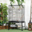 PawHut Jaula para Pájaros con Ruedas 79x49x133 cm Pajarera Metálico Jaula Grande con Soporte con 4 Comederos 3 Perchas Juguetes Bandeja Extraíble Estante para Canarios Periquitos Negro, , large indicador imagen numero 1