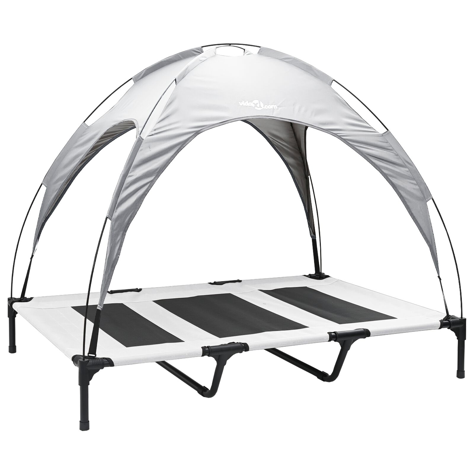 vidaXL Cama para Perros con Dosel Sof&aacute; Silla Tela Oxford y Acero Gris, , large Imagen numero 5