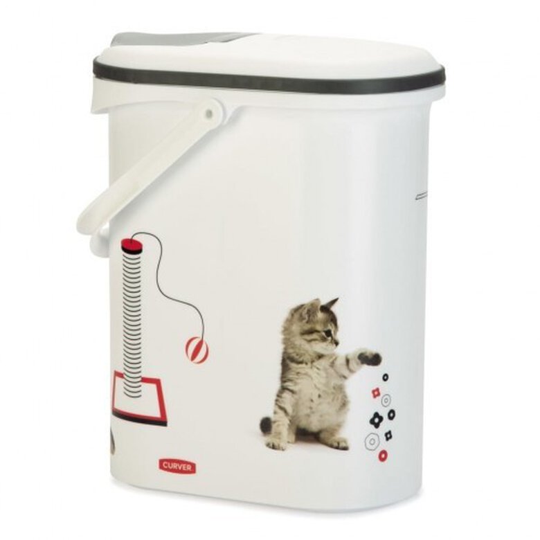 Almacenador de comida con asa para gatos color Blanco, , large image number null