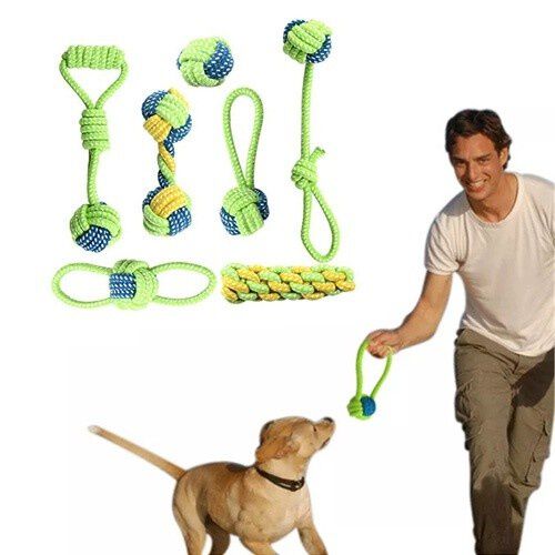 Set juguetes de cuerda para perro color Verde, , large Imagen numero 3