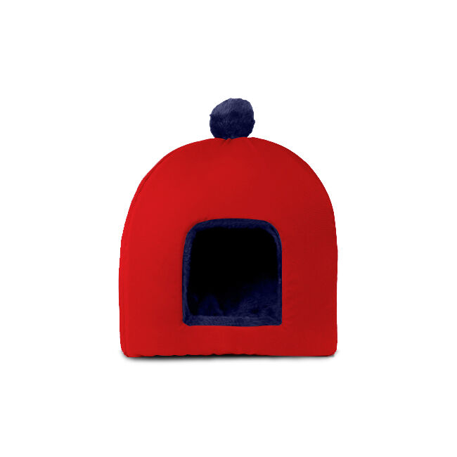 Gauty Cama Redonda para Perros y Gatos  Tela Impermeable y pelo - Rojo y azul, , large Imagen numero 1