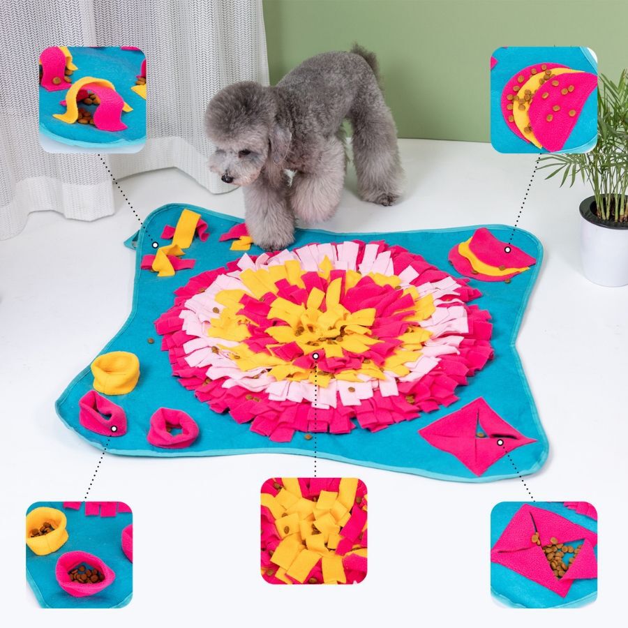 Nobleza - Alfombra Olfativa Juego de Inteligencia para Perros &ndash; Juguete Interactivos Snuffle Mat para Perros - Estera de Alimentaci&oacute;n Lenta Port&aacute;til para Entrenamiento de Forrajeo, 70*70cm, , large Imagen numero 3
