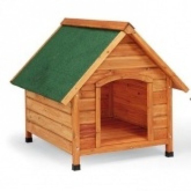 Caseta de madera con el techo a dos aguas para perros color Madera, , large image number null