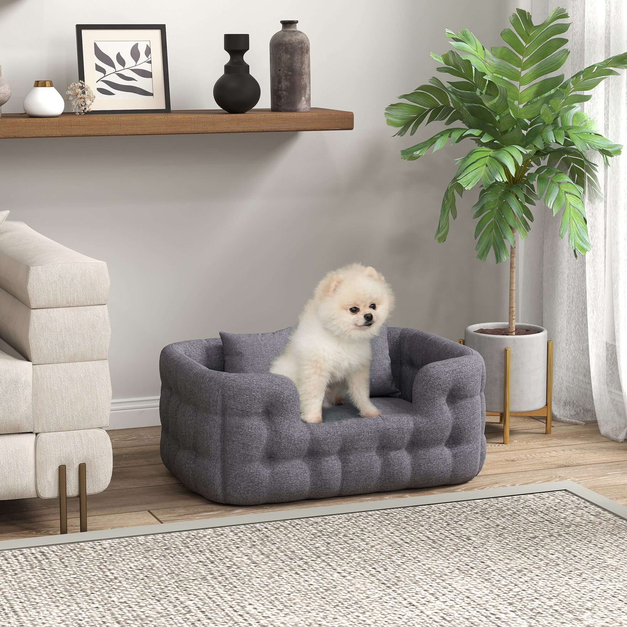 PawHut Cama para Mascotas Gris, , large Imagen numero 2