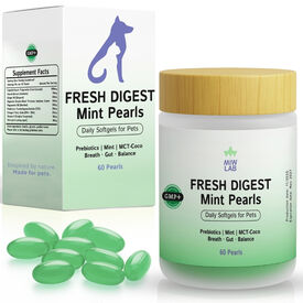 Prebioticos con Menta para el Mal Aliento de Perros y Gatos | Suplemento Veterinario con Enzimas para Salud Digestiva Completa Perro y Gato Reparador y Refrescante Flora Intestinal Olor Placa y Sarro