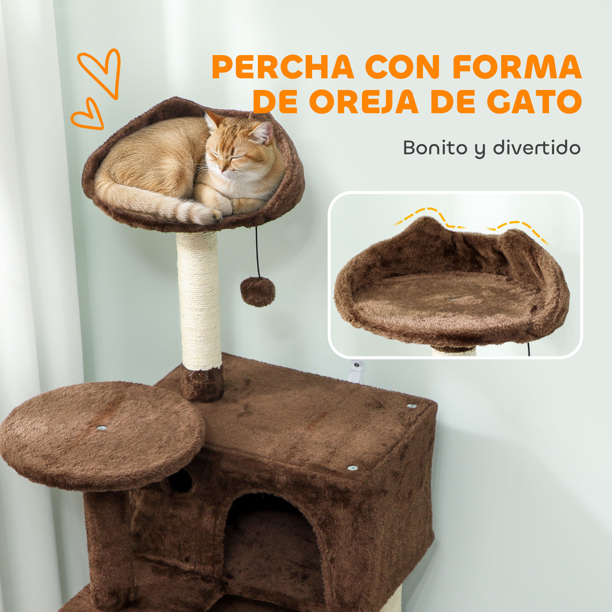 PawHut &Aacute;rbol para Gatos Marr&oacute;n, , large Imagen numero 15