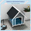 PawHut Caseta para Perros 75x88x82 cm Casa para Perros Medianos con Techo de Tejas de Imitación Base Elevada y Suelo Desmontable para Exterior Gris, , large indicador imagen numero 5