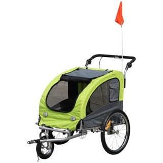 Remolque de bicicleta PawHut para perros color Verde/Negro