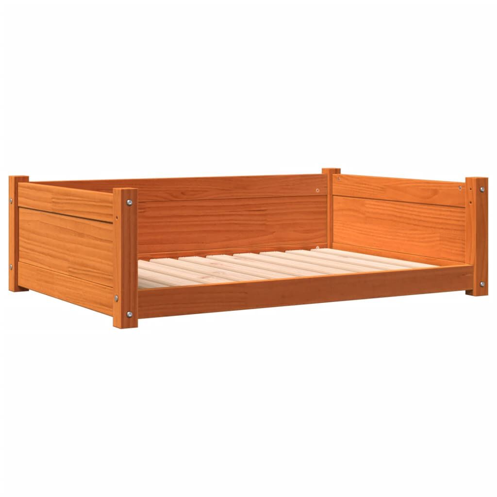vidaXL Cama para perros madera de pino marr&oacute;n cera 105,5x75,5x28 cm, , large Imagen numero 5