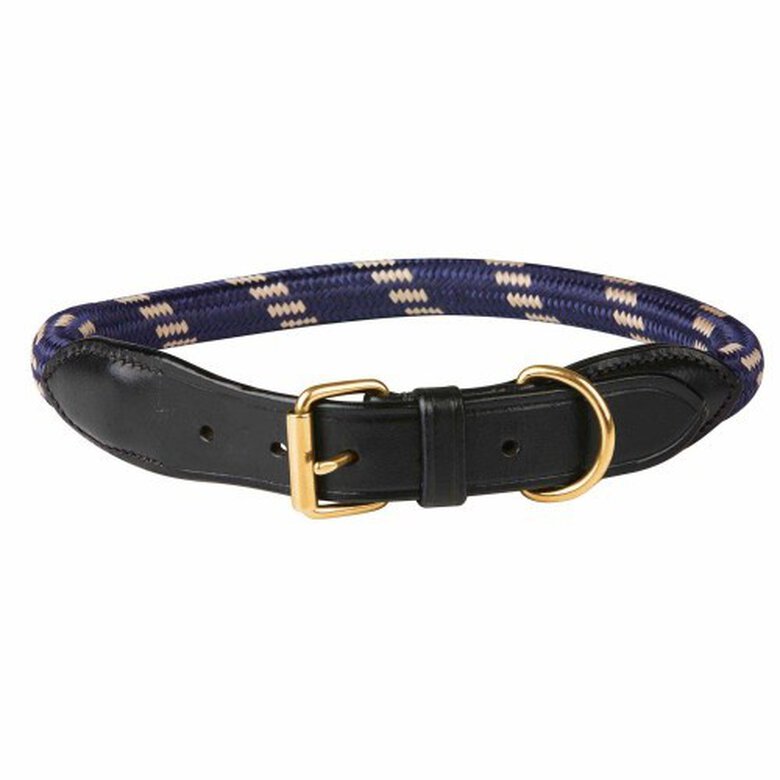 Collar de soga y cuero para perros color Azul marino/Marrón, , large image number null