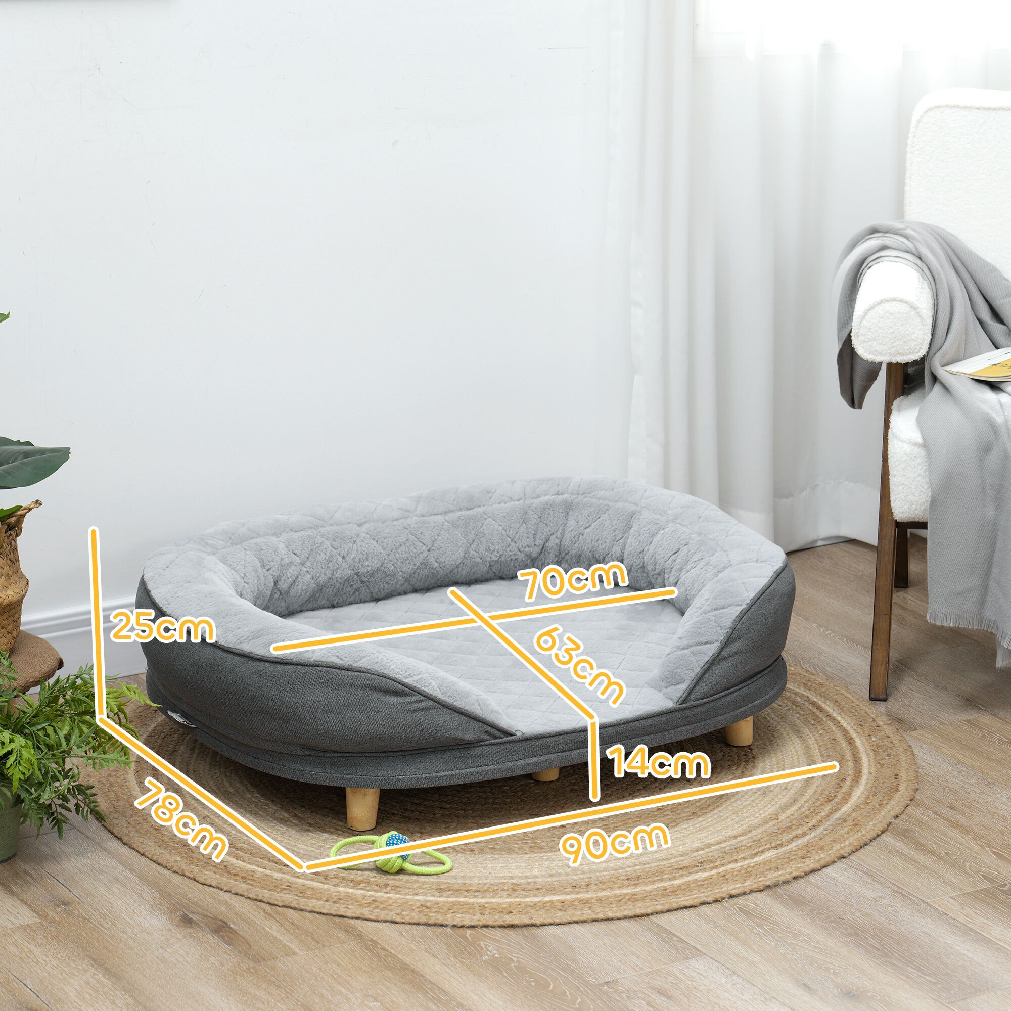 PawHut Sofá para gris Perros medianos y Grandes thumbnail