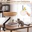 COSTWAY Cama Gato para Escritorio, Hamaca para Gatos Giratoria de 360&deg; de Rat&aacute;n con Coj&iacute;n Extra&iacute;ble y Bola Colgante, Cama para Gatos, Nido Suave para Mascotas para Oficina, Hogar, sin Taladrar, , large indicador imagen numero 4