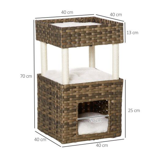 PawHut torre rascador de rat&aacute;n para gatos, , large Imagen numero 3