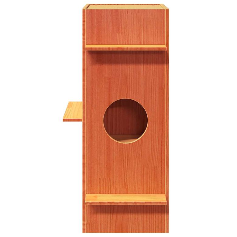 vidaXL Casa para gatos cera marrón madera maciza pino thumbnail