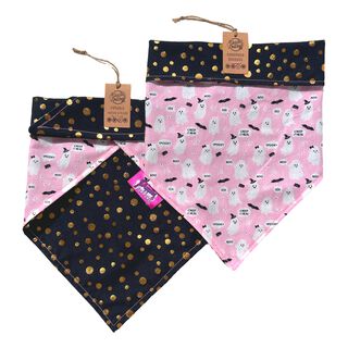 Puppies & Pom Poms Bandana con fantasmas Halloween para perros