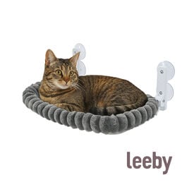 Leeby Hamaca Ventana Gris para gatos