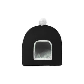 Gauty Cama Redonda Tela Impermeable y pelo  Negro y blanco para Perros y Gatos 