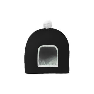 Gauty Cama Redonda Tela Impermeable y pelo  Negro y blanco para Perros y Gatos 