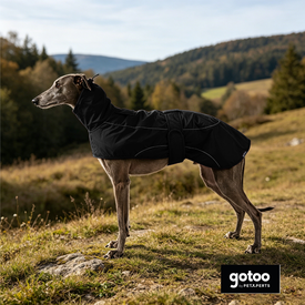 Gotoo Chaqueta Impermeable Negro para galgos