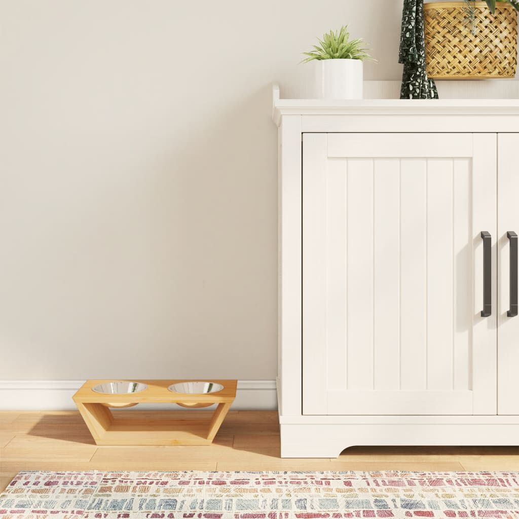 VidaXL Comedero Alto Bambú para perros thumbnail