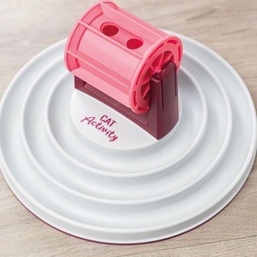 Trixie Comedero Interactivo con Rueda Rosa y Blanco para gatos thumbnail