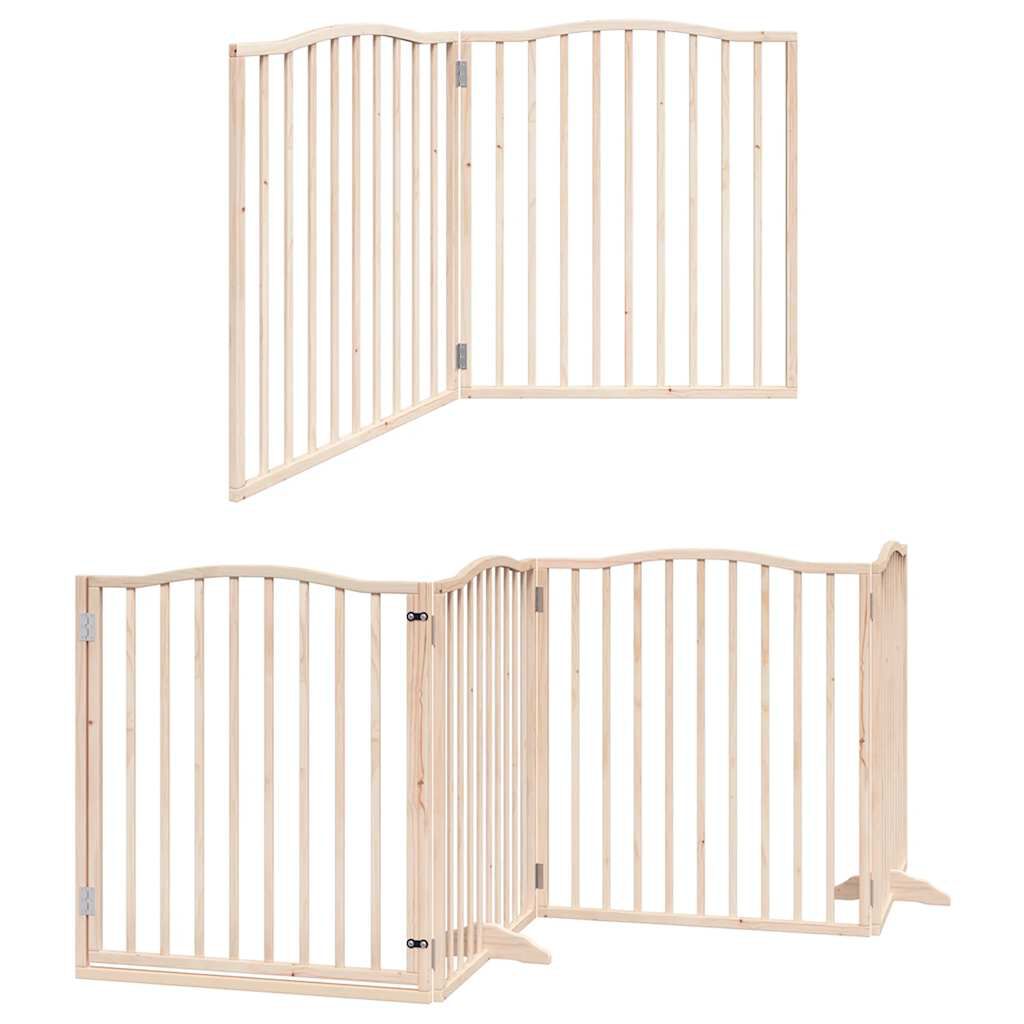 vidaXL Puerta para perros plegable 12 paneles madera de &aacute;lamo 600 cm, , large Imagen numero 14