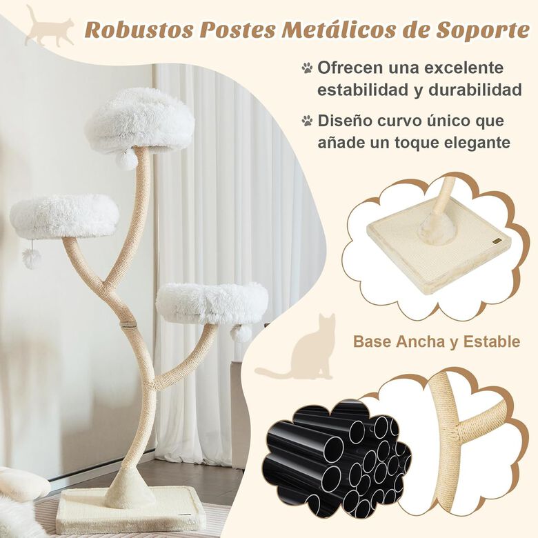 COSTWAY Árbol beige para Gatos thumbnail