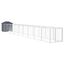 vidaXL Caseta perros con tejado acero galvanizado gris 117x609x123 cm, , large indicador imagen numero 17
