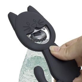Abre-botellas Katy en forma de gato color Gris