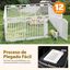COSTWAY Corral de Mascotas de 6 Paneles, Valla Plegable de 81 cm con Puerta de Cierre Seguro, Estacas y Ventosas, Ideal para Perros Pequeños y Medianos, Interior y Exterior, Blanco, , large indicador imagen numero 2
