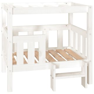 VidaXL Estructura cama elevada de madera blanca para perros