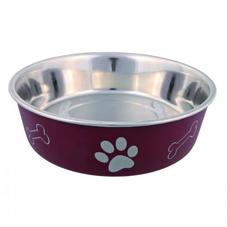 Tazón de acero inoxidable Trixie color Morado