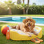 Summer Vibes Cama Refrescante Rayas Amarillo para perros, , large indicador imagen numero 1
