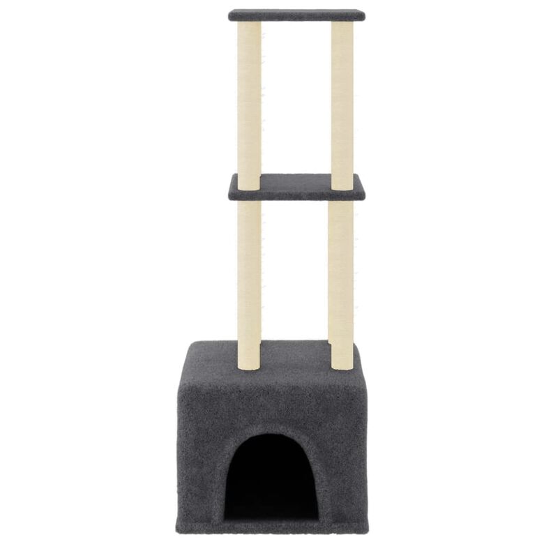 VidaXL Árbol Rascador con postes de sisal gris oscuro para gatos thumbnail