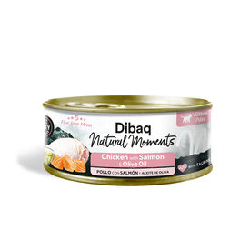 Dibaq Natural Moments 5 Star Gatito Pollo con Salm&oacute;n, 12 latas x 70gr