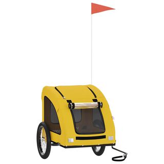 VidaXL Remolque bicicleta amarillo para perros y gatos 
