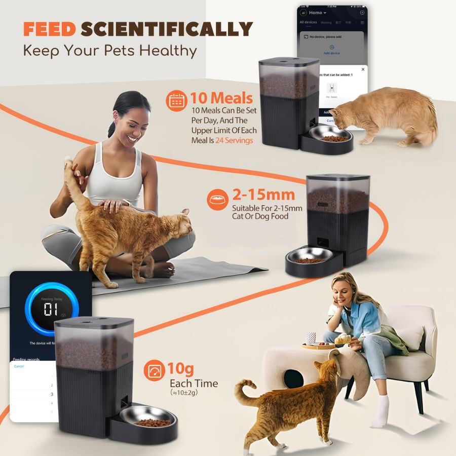 Nobleza Comedero Autom&aacute;tico Inteligente WiFi para Gatos y Perros, , large Imagen numero 2