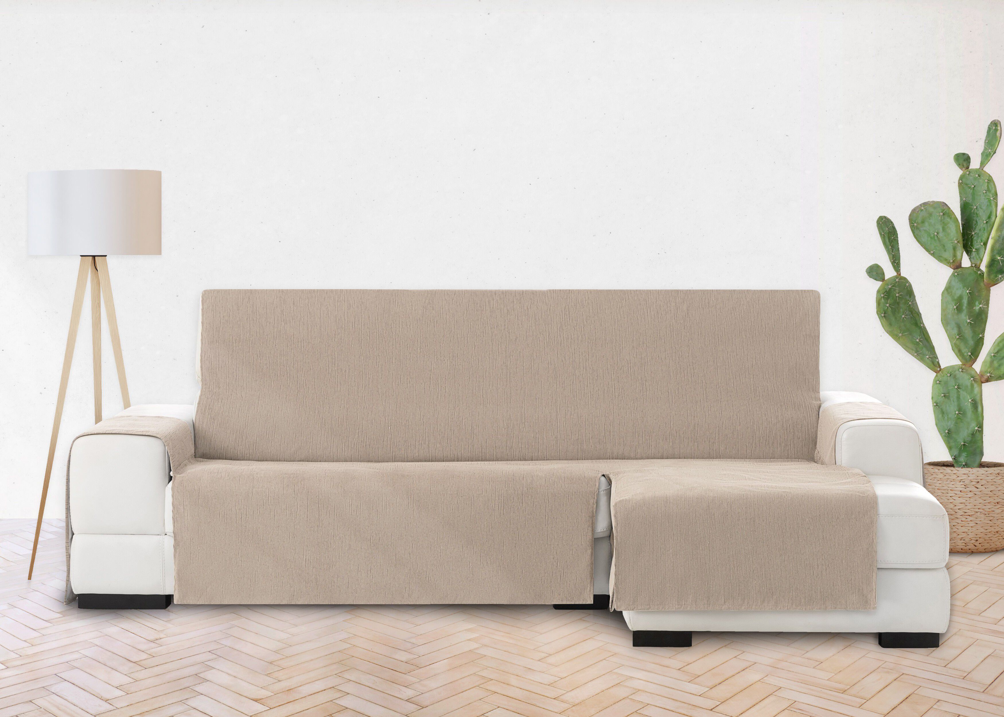 Vipalia Protector Funda Chaise Longue Lisa. Cubresofa Chenilla. Dise&ntilde;o Elite. Color Beige. Chaise Largo Derecha, , large Imagen numero 3