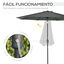 Outsunny Conjunto de Sombrilla Gris, , large indicador imagen numero 5