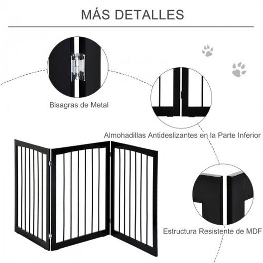 Pawhut barrera de seguridad portátil y plegable para perros, , large image number null