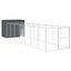 vidaXL Caseta perros con corral acero galvanizado gris 214x1069x181 cm, , large indicador imagen numero 9