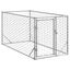 vidaXL Perrera de exterior puerta acero galvanizado plateado 3x2x1 m, , large indicador imagen numero 11